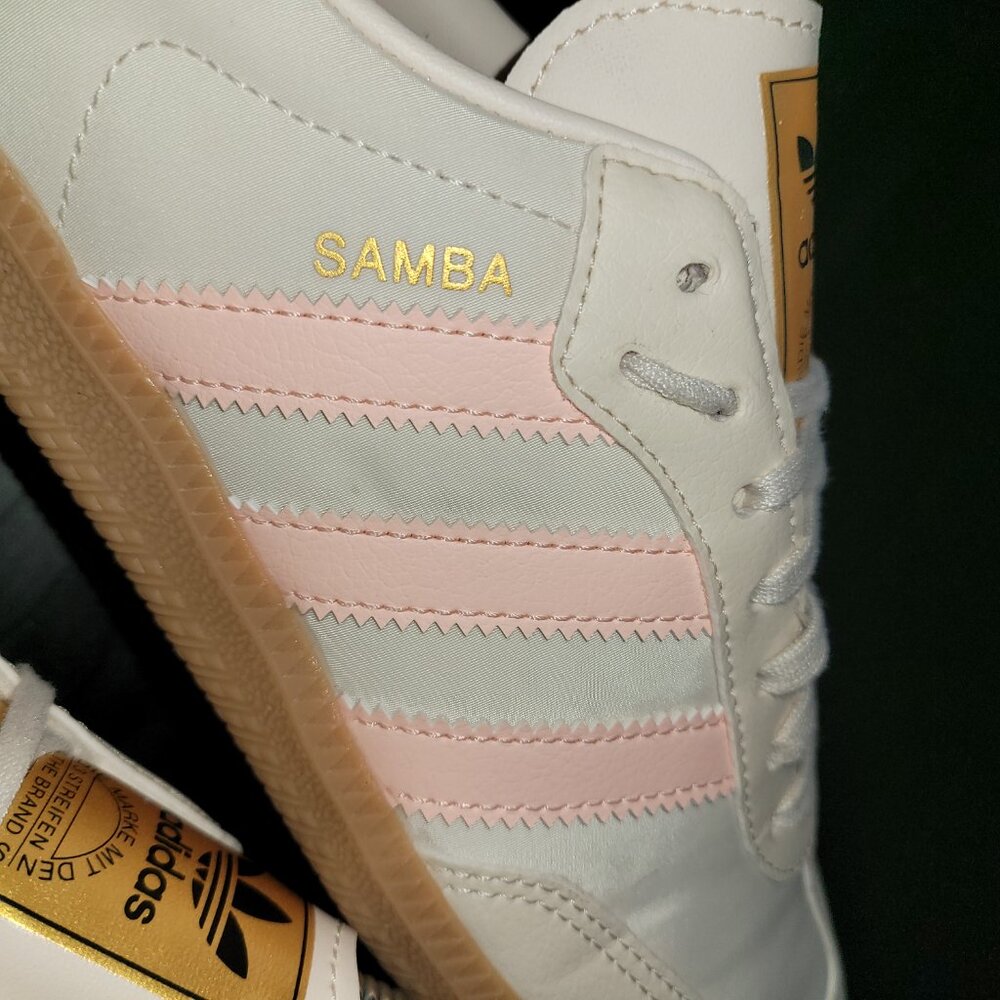 Adidas Samba Originals OG Youth Shoes Sneakers White Clear Orange JH7598